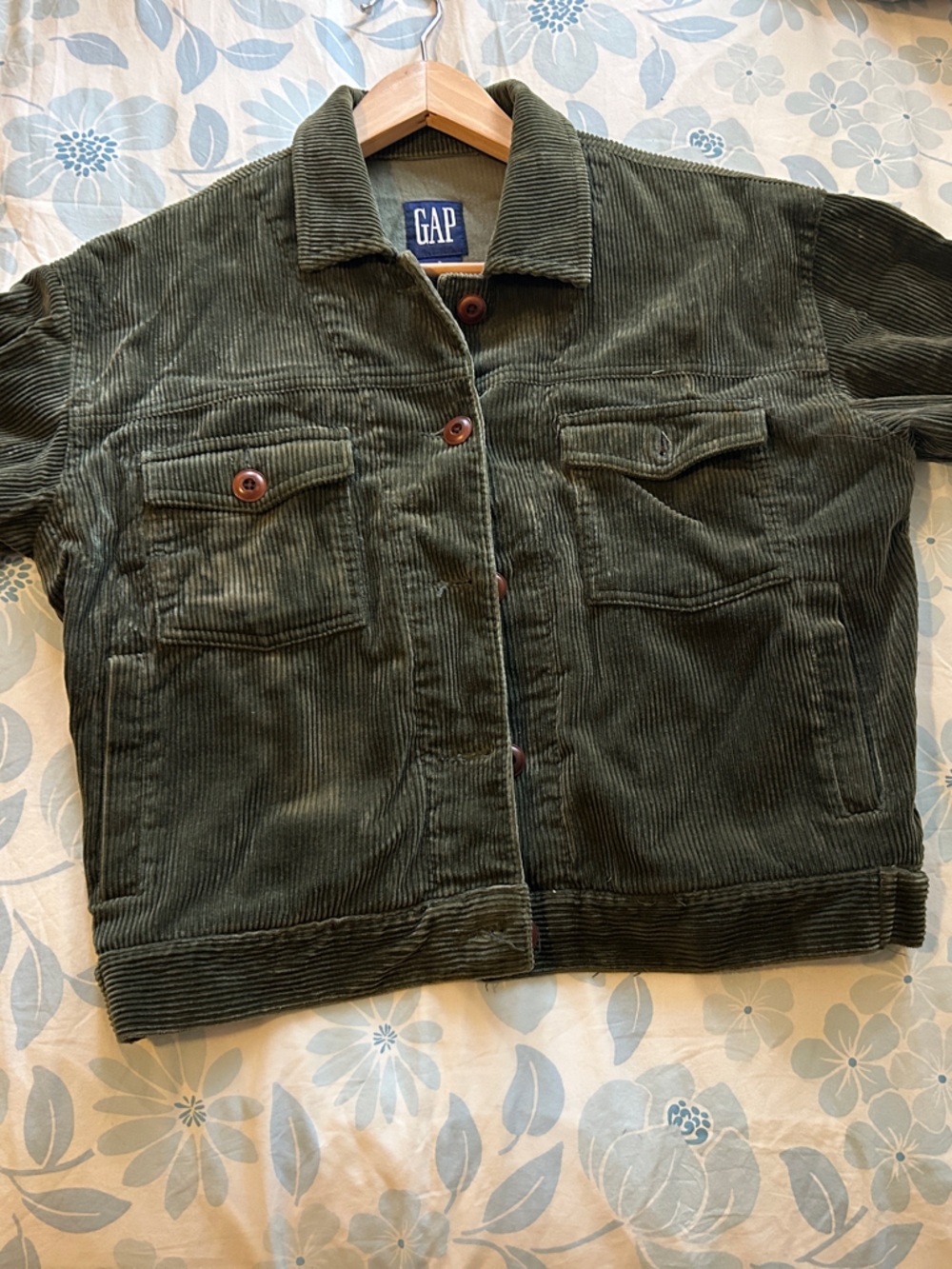 Vintage GAP Dark Olive Corduroy cropped Jacket - Picture 3 of 3